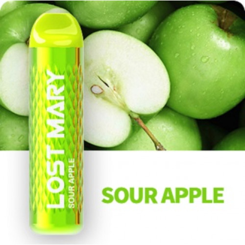 Электронная сигарета LOST MARY 3000 Sour Apple (Лост Мэри 3000 Кислое Яблоко)